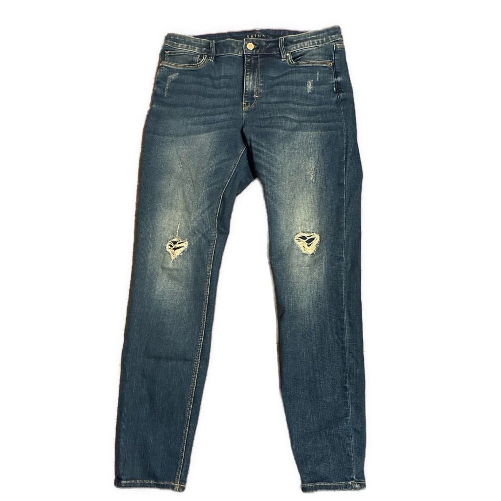 Slim Distressed Women's Jeans - Blue
